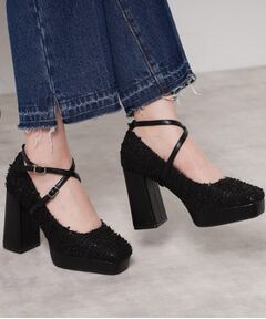 ESPERANZA / エスペランサ パンプス | スクエアトゥダブルストラップ厚底パンプス