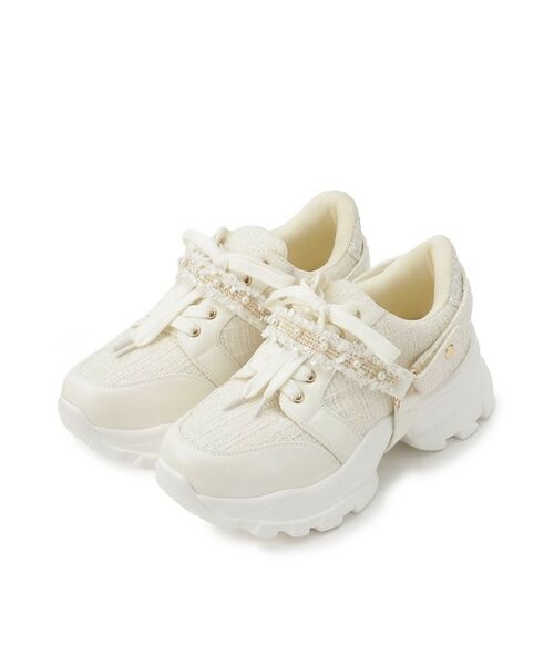 ESPERANZA / エスペランサ スニーカー | フリル×パール調ベルトツイードスニーカー | 詳細10