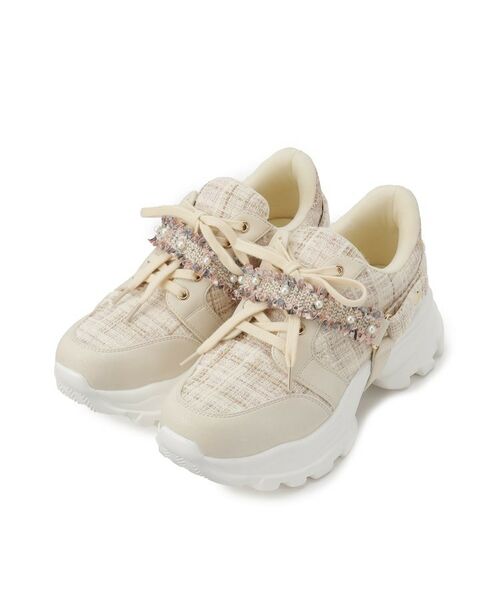 ESPERANZA / エスペランサ スニーカー | フリル×パール調ベルトツイードスニーカー | 詳細12