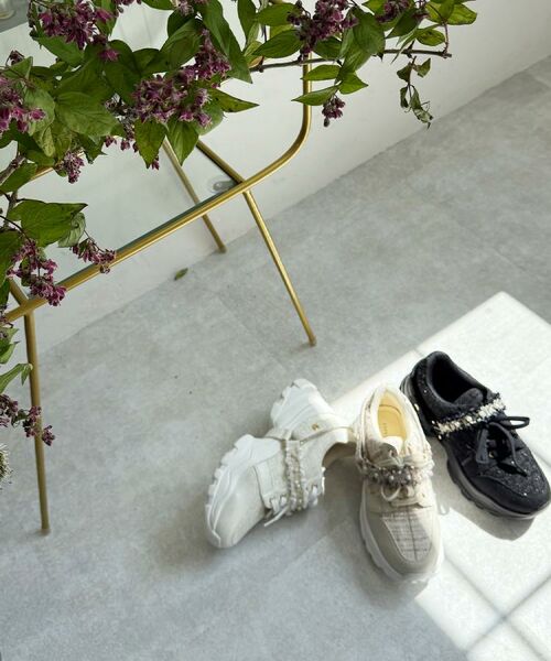 ESPERANZA / エスペランサ スニーカー | フリル×パール調ベルトツイードスニーカー | 詳細23