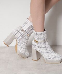 ESPERANZA / エスペランサ ブーツ（ショート丈） | 【EC先行販売】スクエアツイードショートブーツ