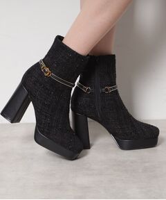 ESPERANZA / エスペランサ ブーツ（ショート丈） | 【EC先行販売】スクエアツイードショートブーツ