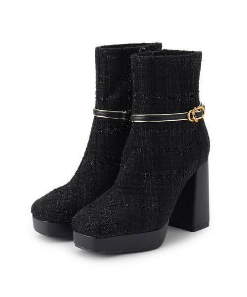 ESPERANZA / エスペランサ ブーツ（ショート丈） | 【EC先行販売】スクエアツイードショートブーツ | 詳細18