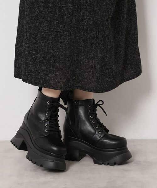 ESPERANZA / エスペランサ ブーツ（ショート丈） | レースアップバックル厚底ブーツ | 詳細1