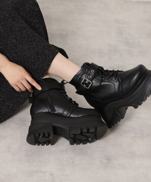 ESPERANZA/エスペランサ レースアップバックル厚底ブーツ ブラック(019) LL(24.5cm-25.0cm) ESPERANZA/エスペランサ レースアップバックル厚底ブーツ ブラック(019) LL(24.5cm-25.0cm)