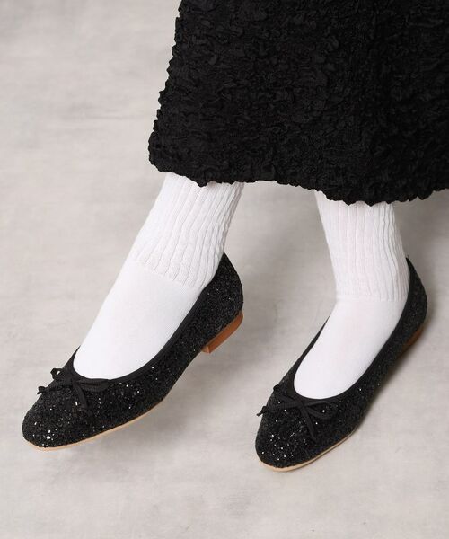 ESPERANZA/エスペランサ 【EC限定カラーあり】グリッターバレエシューズ ブラック(319) 25(22.5cm) ESPERANZA/エスペランサ 【EC限定カラーあり】グリッターバレエシューズ ブラック(319) 25(22.5cm)