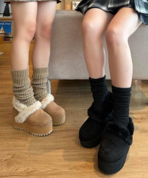 ESPERANZA / エスペランサ ブーツ(ショート丈) | SNSで話題!厚底2WAYフェイクムートンサボ | 詳細1