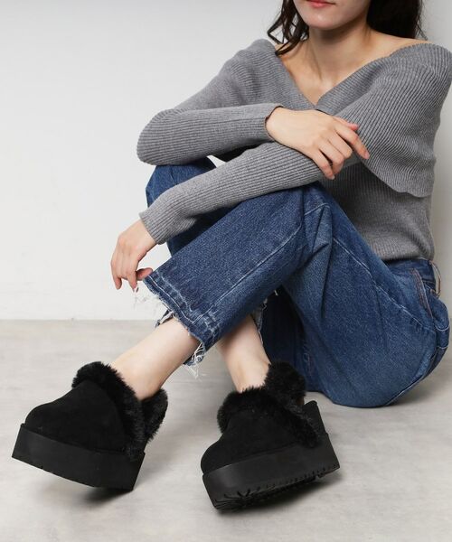 ESPERANZA / エスペランサ ブーツ(ショート丈) | SNSで話題!厚底2WAYフェイクムートンサボ | 詳細10