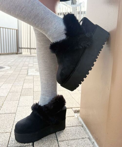 ESPERANZA / エスペランサ ブーツ(ショート丈) | SNSで話題!厚底2WAYフェイクムートンサボ | 詳細4
