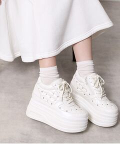 ESPERANZA / エスペランサ スニーカー | きゅんフィット厚底フラットキルティングスタッズスニーカー
