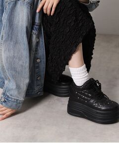 ESPERANZA / エスペランサ スニーカー | きゅんフィット厚底フラットキルティングスタッズスニーカー