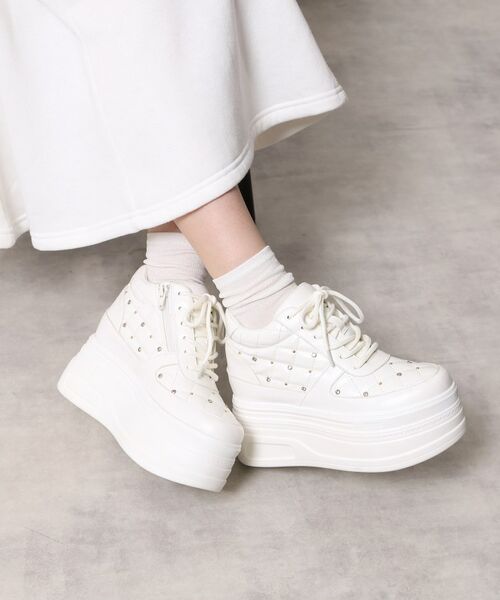 ESPERANZA / エスペランサ スニーカー | きゅんフィット厚底フラットキルティングスタッズスニーカー | 詳細1