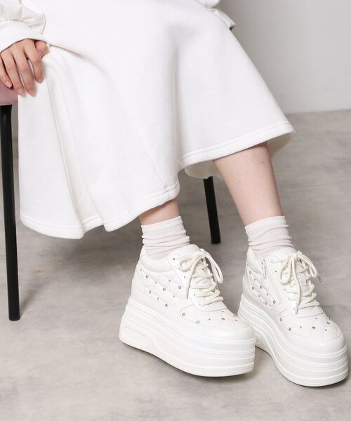 ESPERANZA / エスペランサ スニーカー | きゅんフィット厚底フラットキルティングスタッズスニーカー | 詳細2