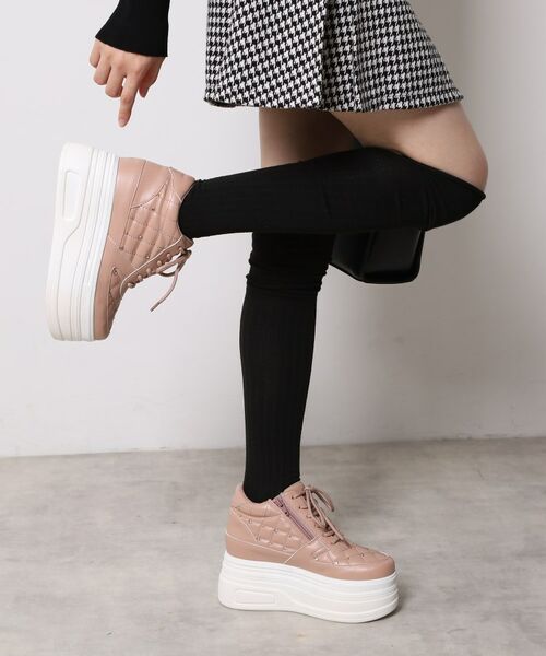 ESPERANZA / エスペランサ スニーカー | きゅんフィット厚底フラットキルティングスタッズスニーカー | 詳細8