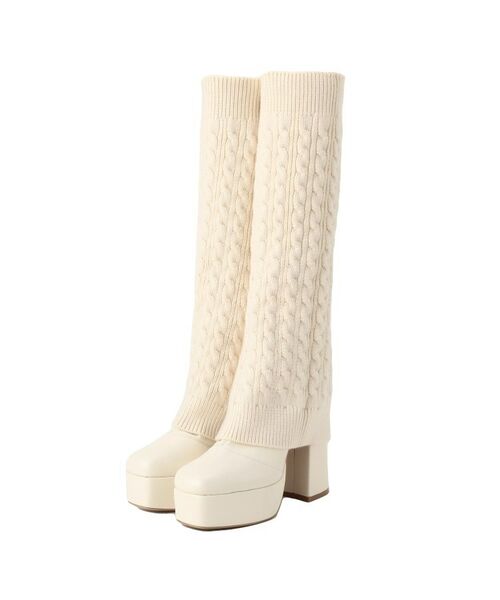 ESPERANZA / エスペランサ ブーツ（ショート丈） | 【ラク盛り／ロングブーツ】リピーター続出／脚長美脚 2WAYニットカバーレイヤーロングブーツ | 詳細11