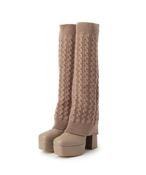 ESPERANZA / エスペランサ ブーツ（ショート丈） | 【ラク盛り／ロングブーツ】リピーター続出／脚長美脚 2WAYニットカバーレイヤーロングブーツ | 詳細12