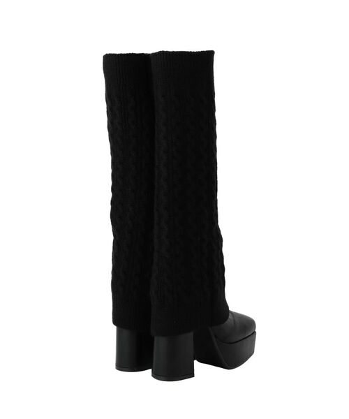 ESPERANZA / エスペランサ ブーツ（ショート丈） | 【ラク盛り／ロングブーツ】リピーター続出／脚長美脚 2WAYニットカバーレイヤーロングブーツ | 詳細17