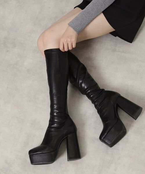 ESPERANZA / エスペランサ ブーツ（ショート丈） | 【ラク盛り／ロングブーツ】リピーター続出／脚長美脚 2WAYニットカバーレイヤーロングブーツ | 詳細4