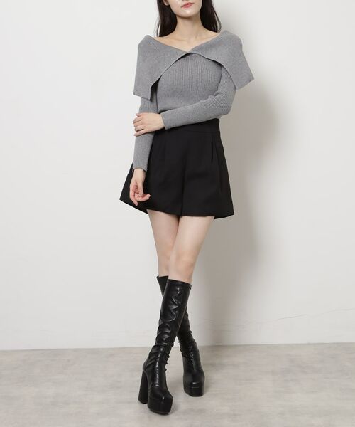 ESPERANZA / エスペランサ ブーツ（ショート丈） | 【ラク盛り／ロングブーツ】リピーター続出／脚長美脚 2WAYニットカバーレイヤーロングブーツ | 詳細6