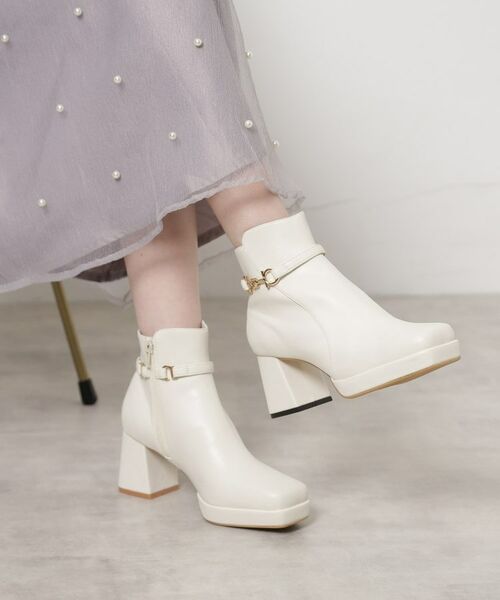 ESPERANZA / エスペランサ ブーツ(ショート丈) | 【レイン対応】サイドビット2WAYショートブーツ(アイボリー(004))