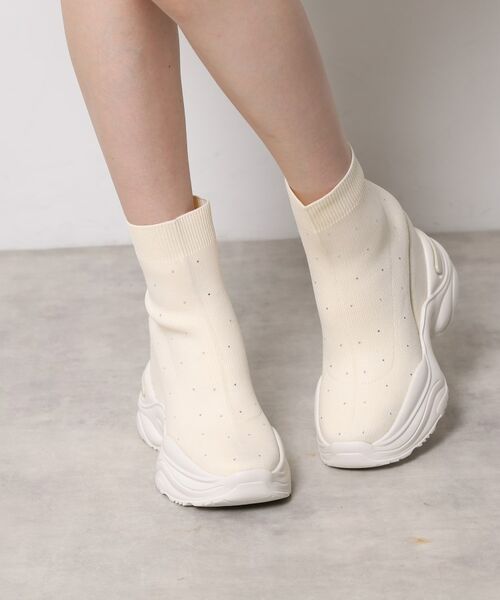 ESPERANZA / エスペランサ ブーツ(ショート丈) | スニーカーソールラインストーンニットブーツ | 詳細1