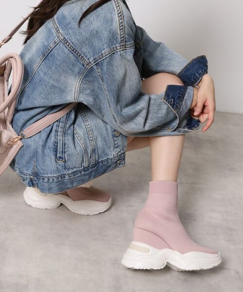 ESPERANZA/エスペランサ 【EC先行販売】スニーカーソールラインストーンニットブーツ ピンク(372) LL(24.5cm-25.0cm) ESPERANZA/エスペランサ 【EC先行販売】スニーカーソールラインストーンニットブーツ ピンク(372) LL(24.5cm-25.0cm)
