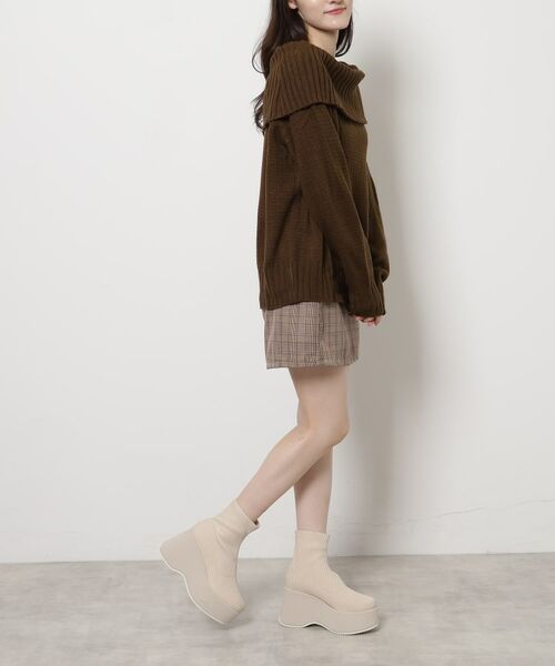 ESPERANZA / エスペランサ ブーツ（ショート丈） | スタイルぐんっとアップ！厚底ニットショートブーツ | 詳細9