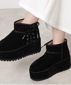 ESPERANZA / エスペランサ ブーツ（ショート丈） | 厚底レースアップリボンフェイクムートンブーツ
