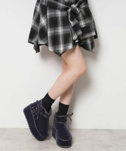 ESPERANZA / エスペランサ ブーツ(ショート丈) | 厚底レースアップリボンフェイクムートンブーツ | 詳細5