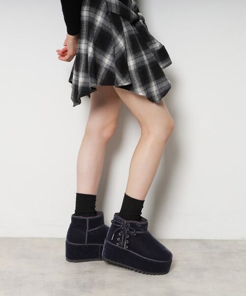 ESPERANZA / エスペランサ ブーツ(ショート丈) | 厚底レースアップリボンフェイクムートンブーツ | 詳細6