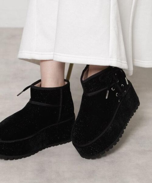 ESPERANZA / エスペランサ ブーツ(ショート丈) | 厚底レースアップリボンフェイクムートンブーツ | 詳細8