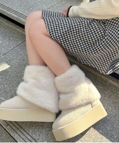 ESPERANZA / エスペランサ ブーツ（ショート丈） | 【EC先行販売】フェイクファー付き2WAYムートン調ブーツ