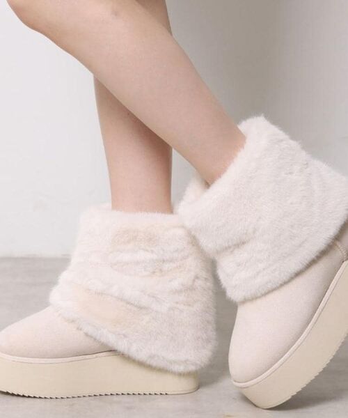 ESPERANZA / エスペランサ ブーツ(ショート丈) | 【EC先行販売】フェイクファー付き2WAYムートン調ブーツ | 詳細1