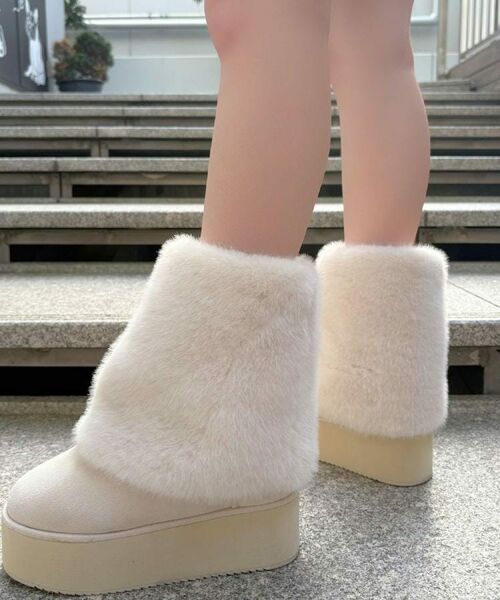 ESPERANZA / エスペランサ ブーツ(ショート丈) | 【EC先行販売】フェイクファー付き2WAYムートン調ブーツ | 詳細2