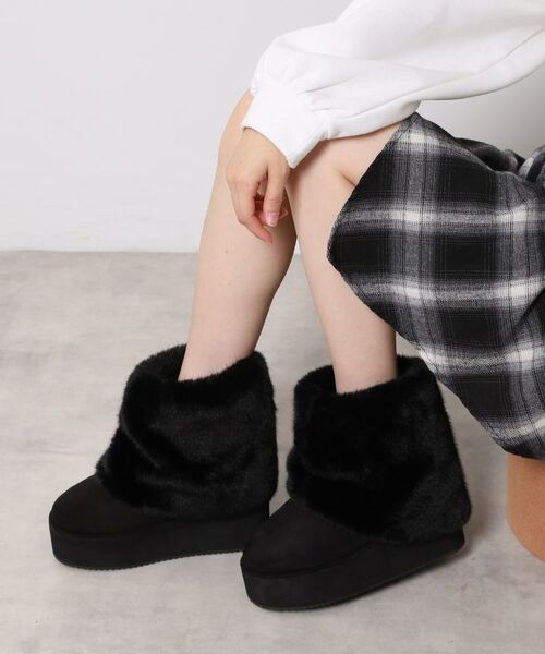 ESPERANZA / エスペランサ ブーツ(ショート丈) | 【EC先行販売】フェイクファー付き2WAYムートン調ブーツ | 詳細25