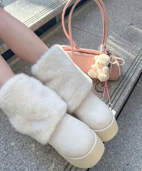 ESPERANZA / エスペランサ ブーツ(ショート丈) | 【EC先行販売】フェイクファー付き2WAYムートン調ブーツ | 詳細4