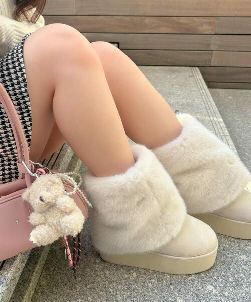 ESPERANZA / エスペランサ ブーツ(ショート丈) | 【EC先行販売】フェイクファー付き2WAYムートン調ブーツ | 詳細5