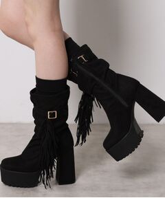 ESPERANZA / エスペランサ ブーツ（ショート丈） | 【EC&SHIBUYA109店限定モデル】厚底フリンジ3WAYショートブーツ