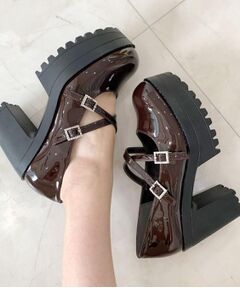 ESPERANZA / エスペランサ パンプス | 厚底キラキラダブルストラップパンプス