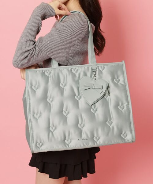 ESPERANZA/エスペランサ ハートモチーフトートバッグ グレー(012) FREE(フリー) ESPERANZA/エスペランサ ハートモチーフトートバッグ グレー(012) FREE(フリー)