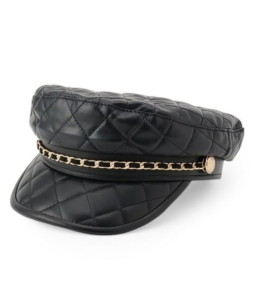 ESPERANZA / エスペランサ ハンチング・キャスケット・ベレー帽 | レザー調キルトマリンキャスケット | 詳細1