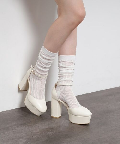 ESPERANZA/エスペランサ 【ラク盛り／サンダル】リピーター続出／脚長美脚 ダブルリボン2WAYパンプス アイボリー(004) LL(24.5cm-25.0cm)