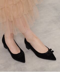 ESPERANZA / エスペランサ パンプス | ラメベルベットダブルリボンパンプス