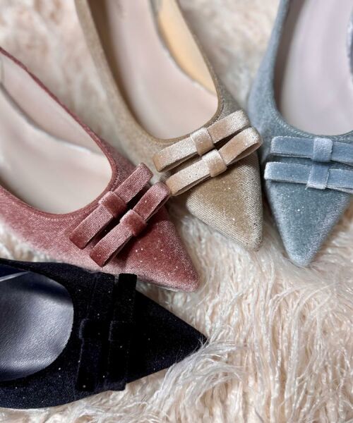 ESPERANZA / エスペランサ パンプス | ラメベルベットダブルリボンパンプス | 詳細1