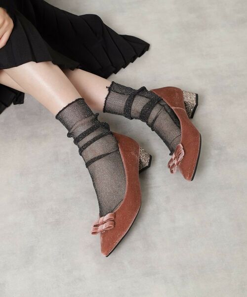 ESPERANZA / エスペランサ パンプス | ラメベルベットダブルリボンパンプス | 詳細10