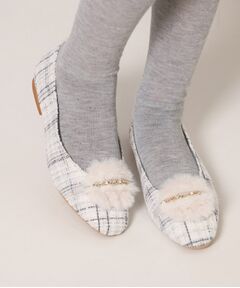 ESPERANZA / エスペランサ パンプス | ビジューフェイクファーフラットパンプス