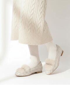 ESPERANZA / エスペランサ パンプス | ビジューフェイクファーフラットパンプス