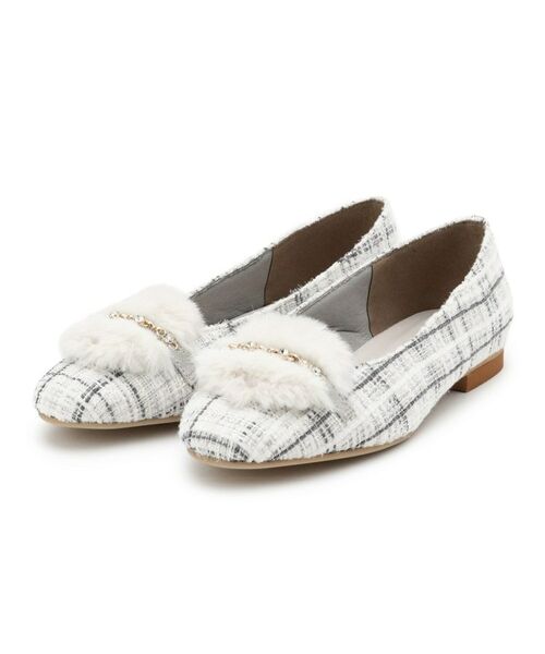 ESPERANZA / エスペランサ パンプス | ビジューフェイクファーフラットパンプス | 詳細12