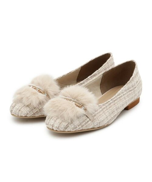 ESPERANZA / エスペランサ パンプス | ビジューフェイクファーフラットパンプス | 詳細14