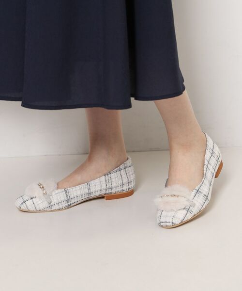 ESPERANZA / エスペランサ パンプス | ビジューフェイクファーフラットパンプス | 詳細2